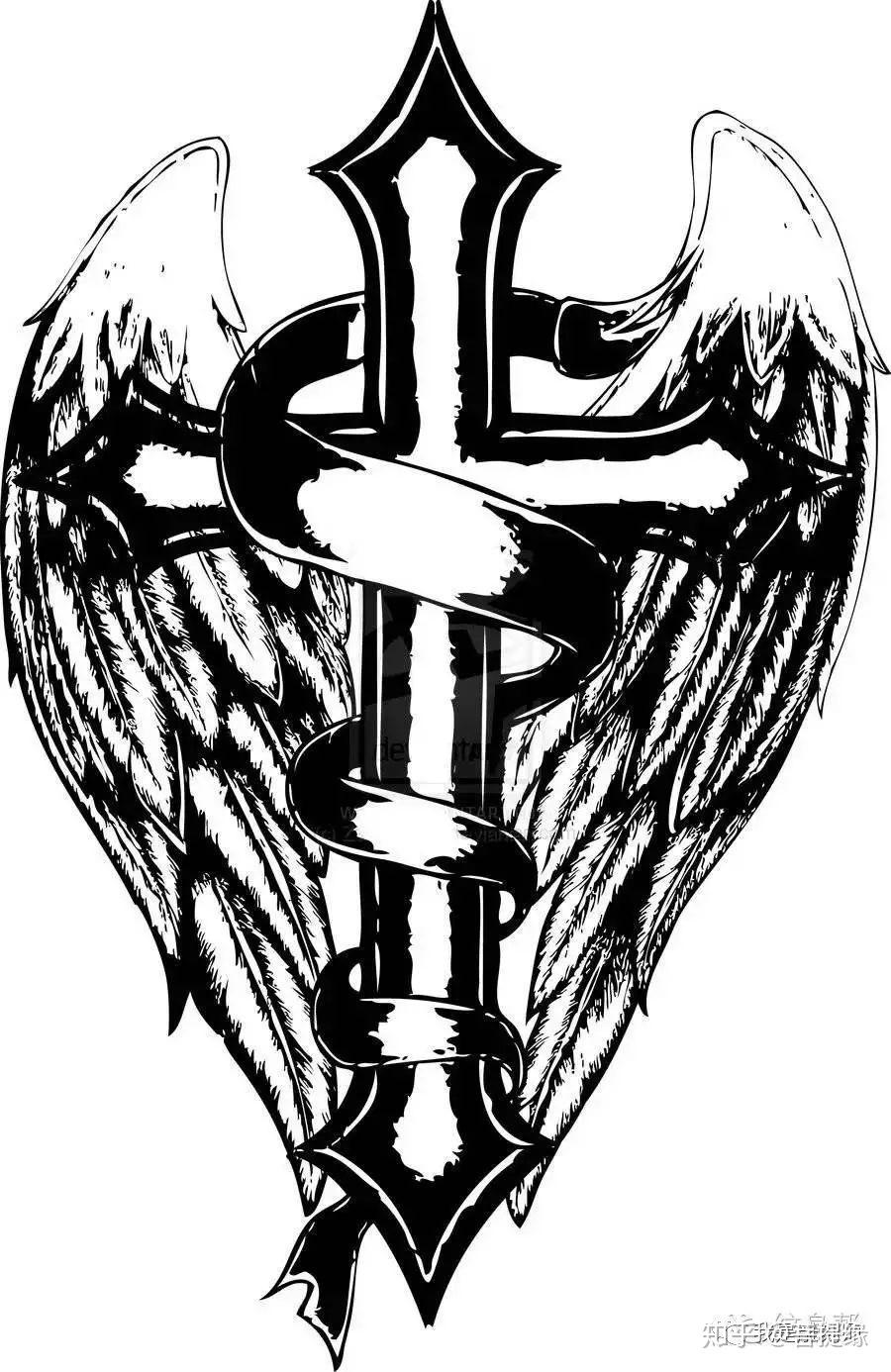 十字架素描画法图片