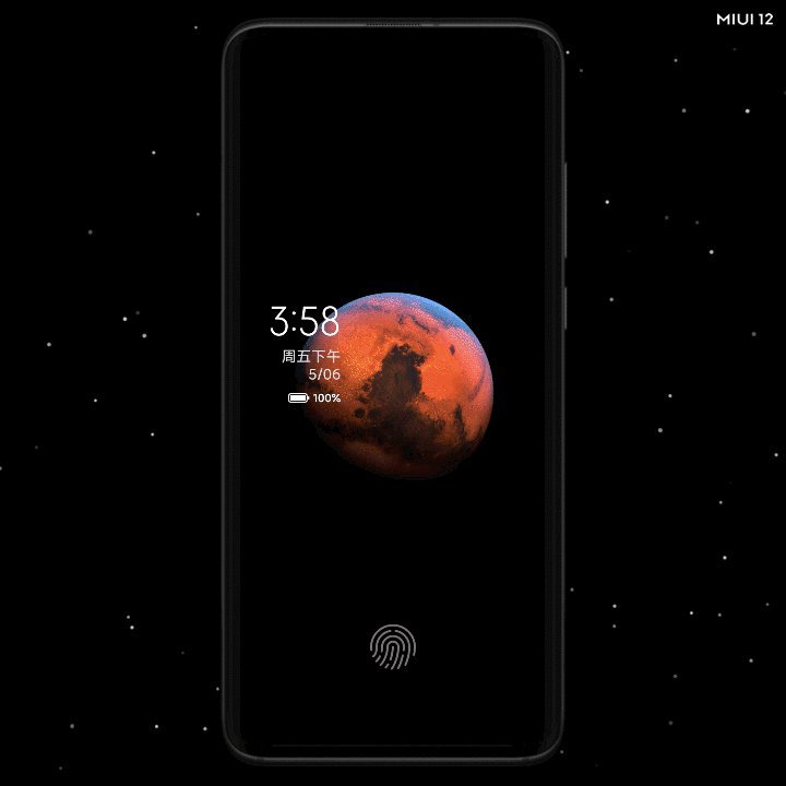 miui12针对使用了amoled屏幕的小米手机的息屏唤醒重新定制了两套主题