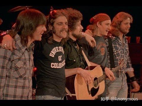 1977年的eagles,左起:randy meisner glenn frey don henley joe