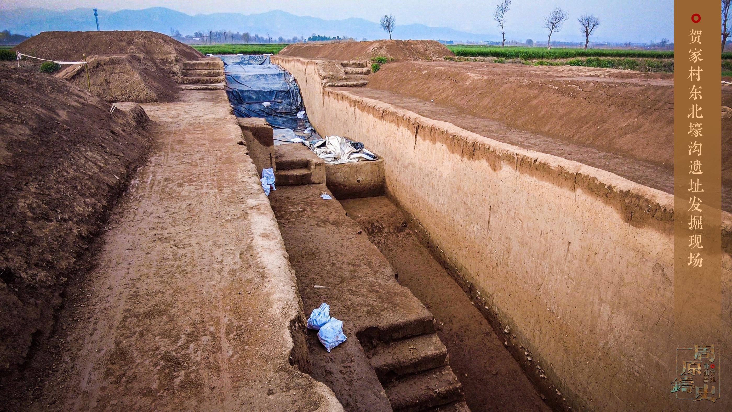 图24-29:贺家村东北壕沟遗址发掘现场图23:周原遗址小城位置航拍图22