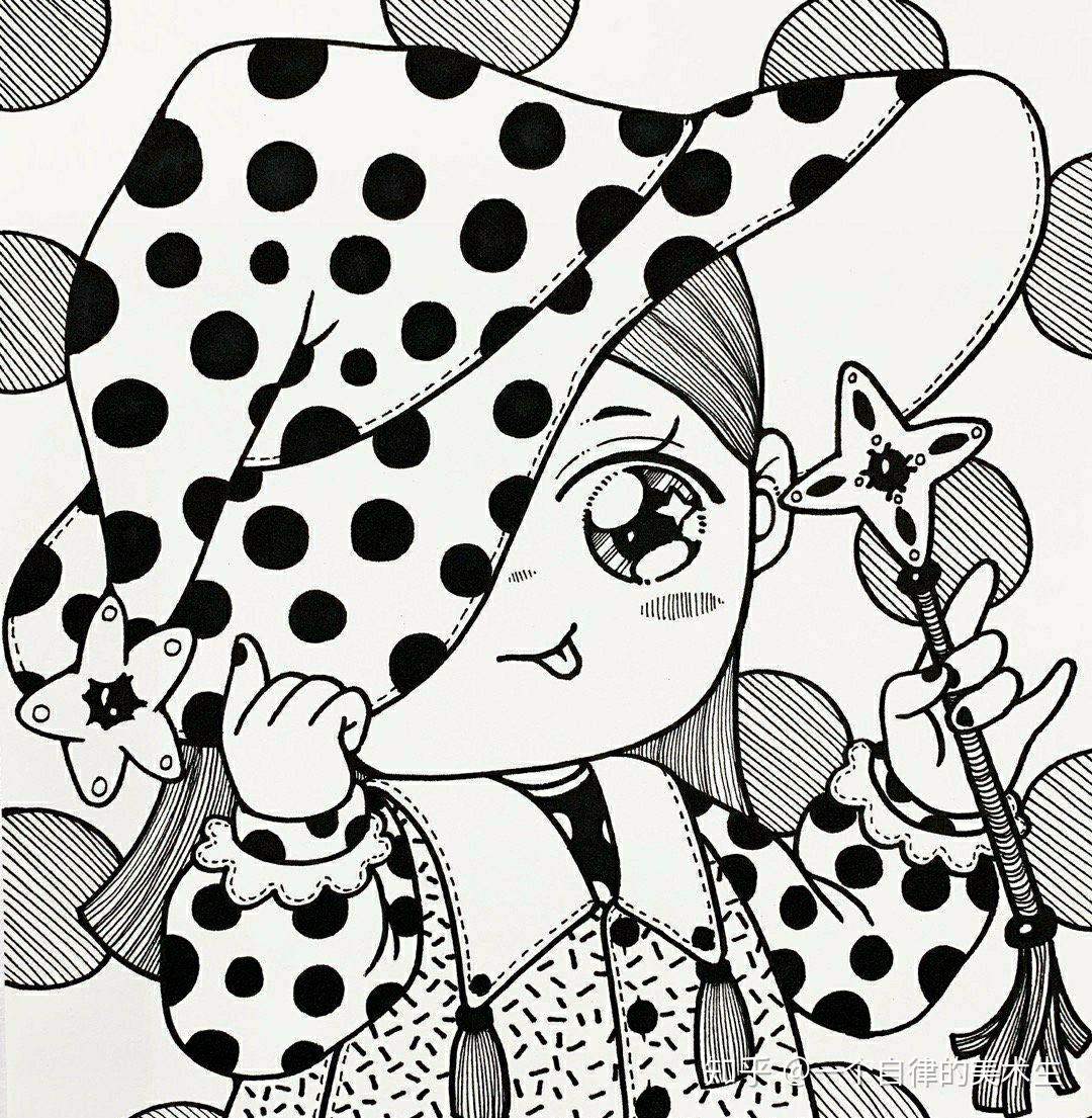 卡通线描临摹画