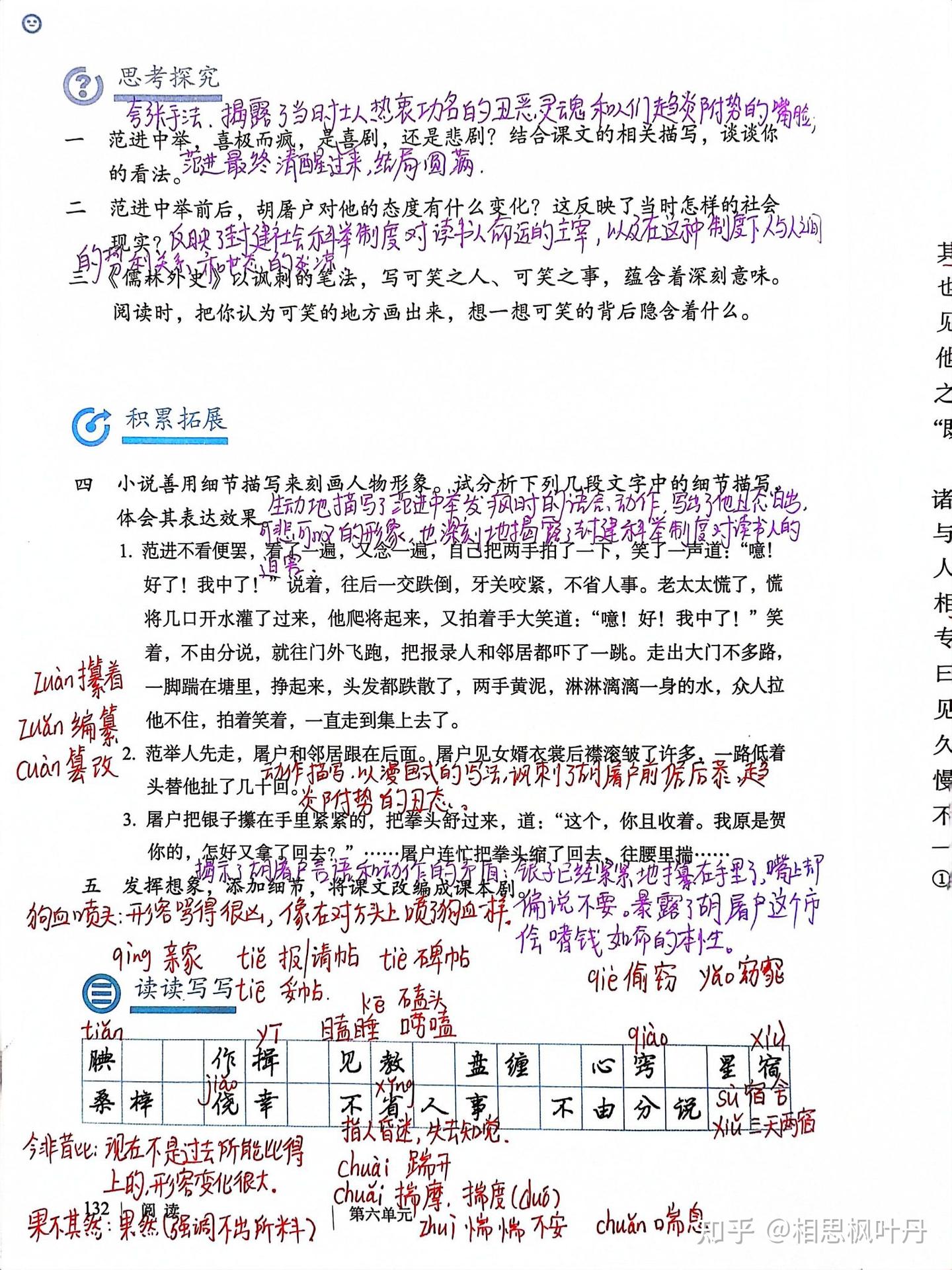 留学文综笔记193上岸 九年级上册语文，23范进中举，课文笔记- 知乎