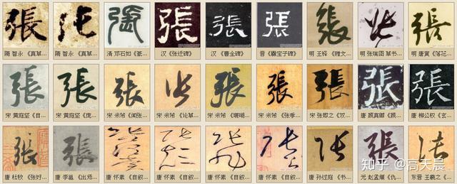 “张” 姓的由来和汉字书法演变「书品百家姓」 - 知乎