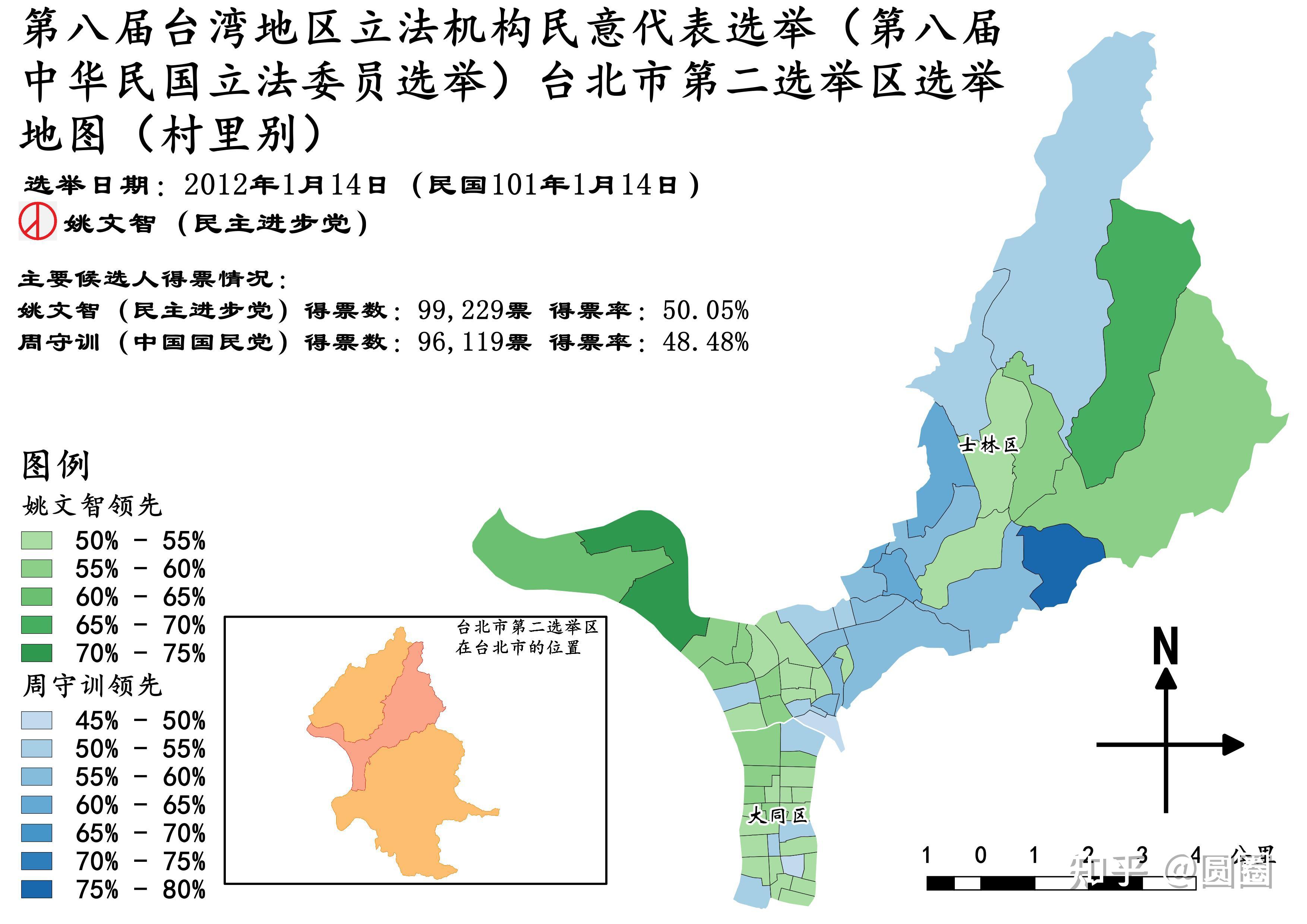 熟悉台湾选举地理的都知道,台北市选民政治倾向整体长期蓝大于绿,但是