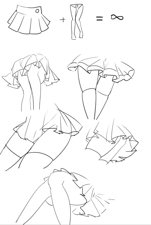 动漫人物衣服怎么画jk小短裙公主裙一网打尽