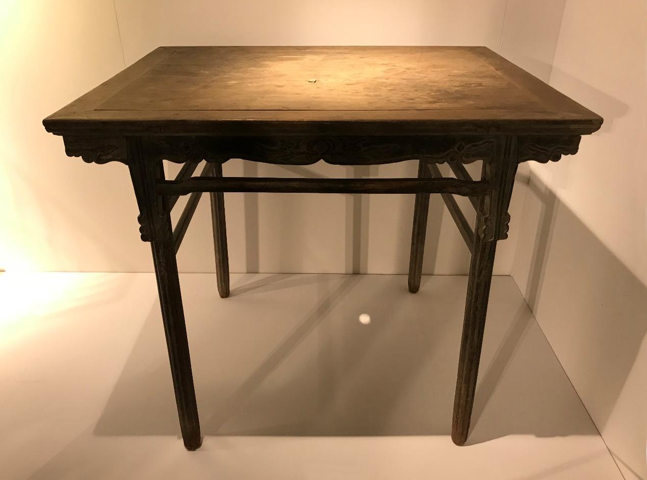 拉开木栓可拆卸十七世纪黄花梨行军桌
