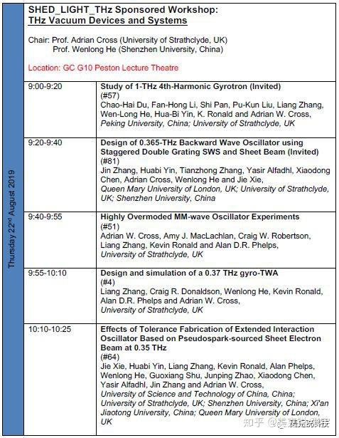 英国欧洲 中国毫米波与太赫兹技术国际会议2019日程 知乎 - 