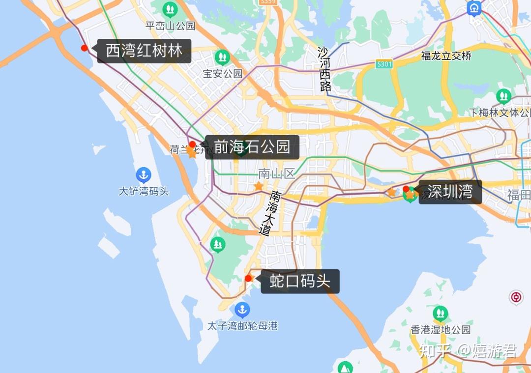 也给大家整理了一个"看海地图"↓@小黄人bea莲花山和梧桐山分别是深圳