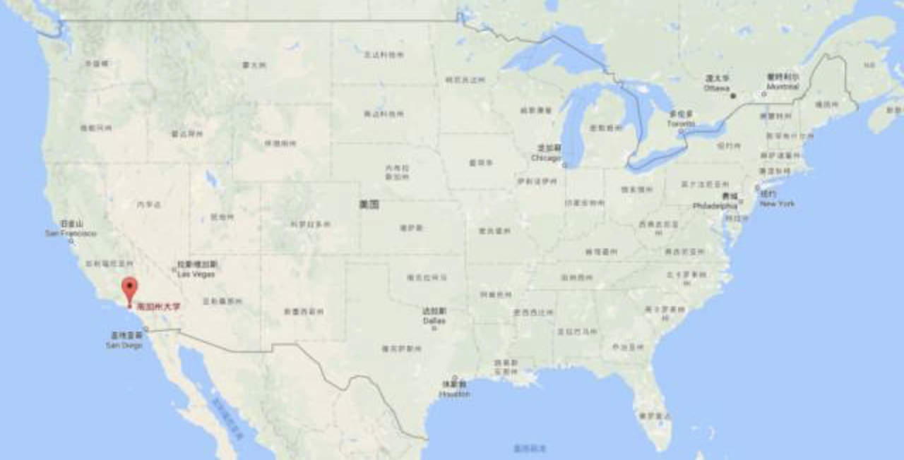 美国加州位置地图图片