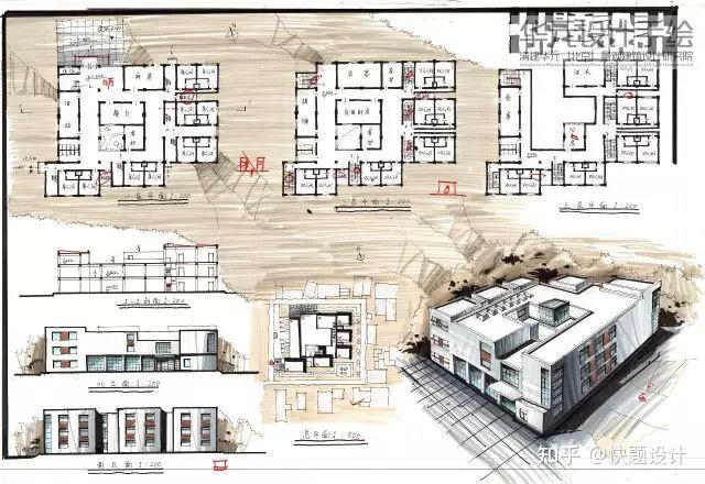 高分快题东南大学2016建筑快题周绿色老年之家设计