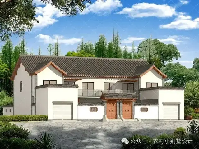 48款二层中式合院别墅,二层新中式四合院农村自建房别墅设计图 - 知乎