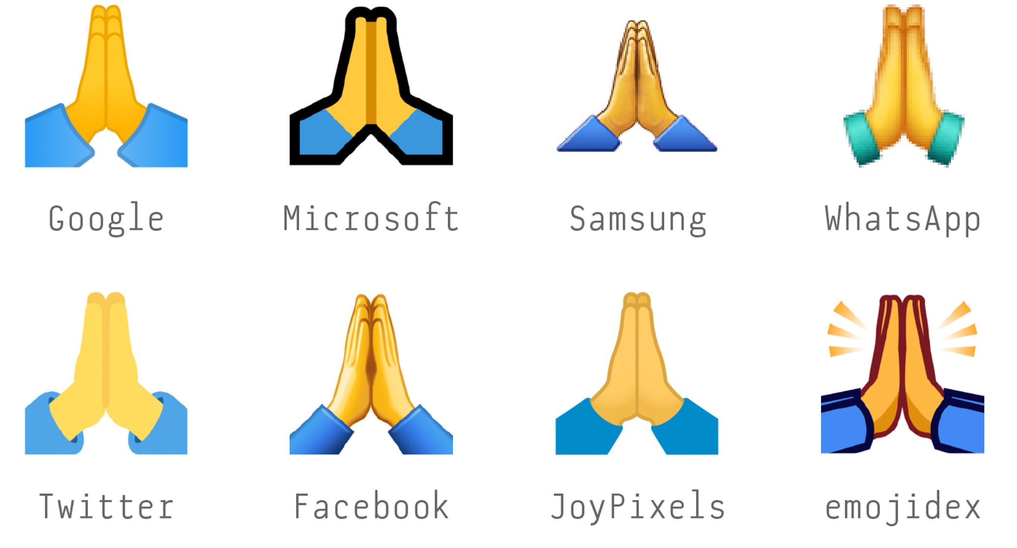 是一个代表双手合十的emoji,但它的造型原本不是这样的