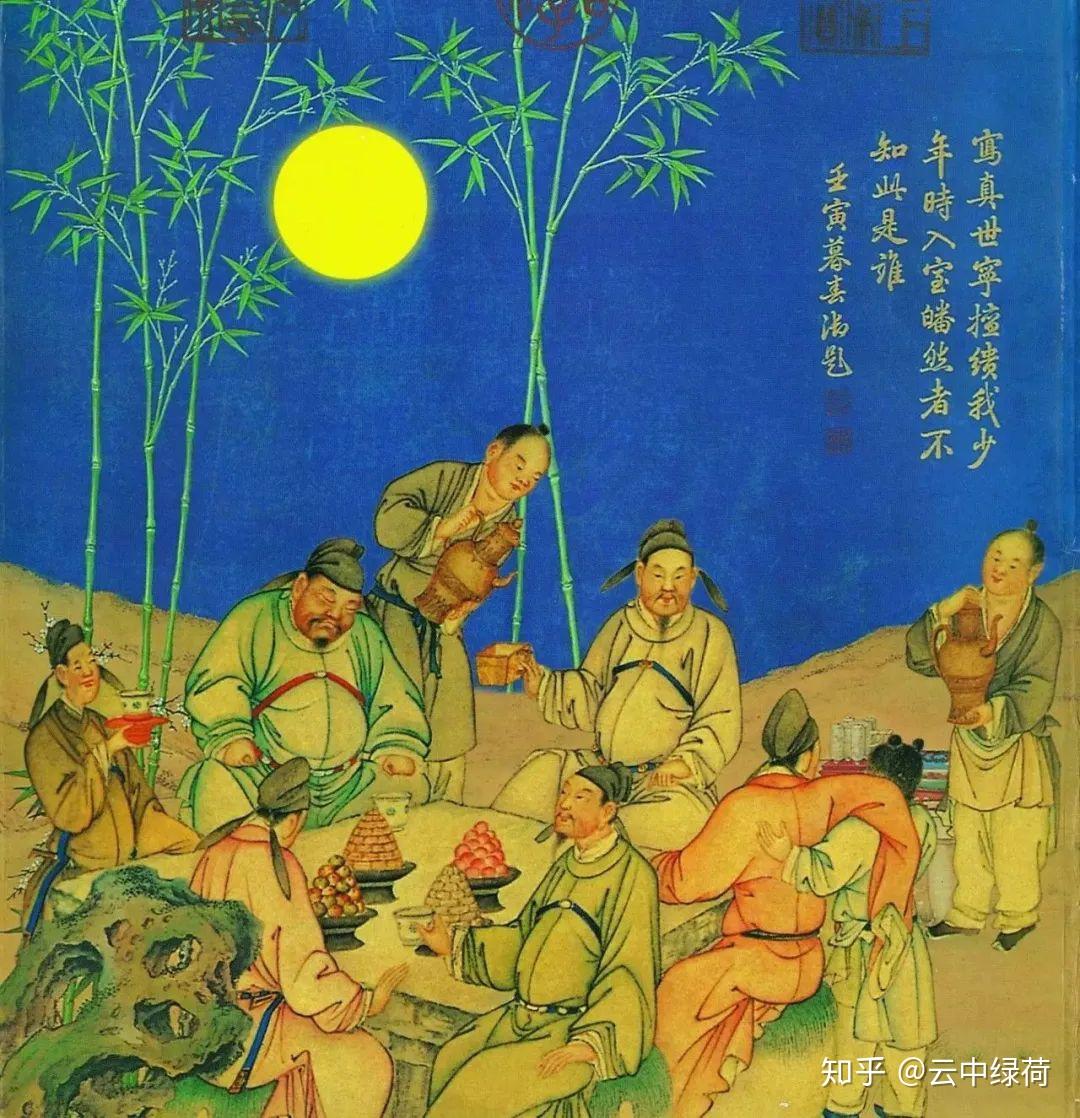 文人赏月图片