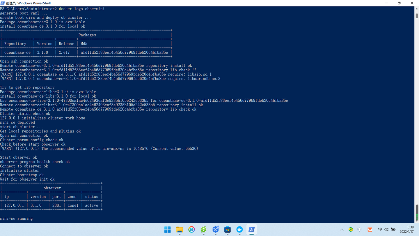 基于 windows 的 docker 环境下 OceanBase 创建业务租户、数据库和表的简单操作 - 知乎