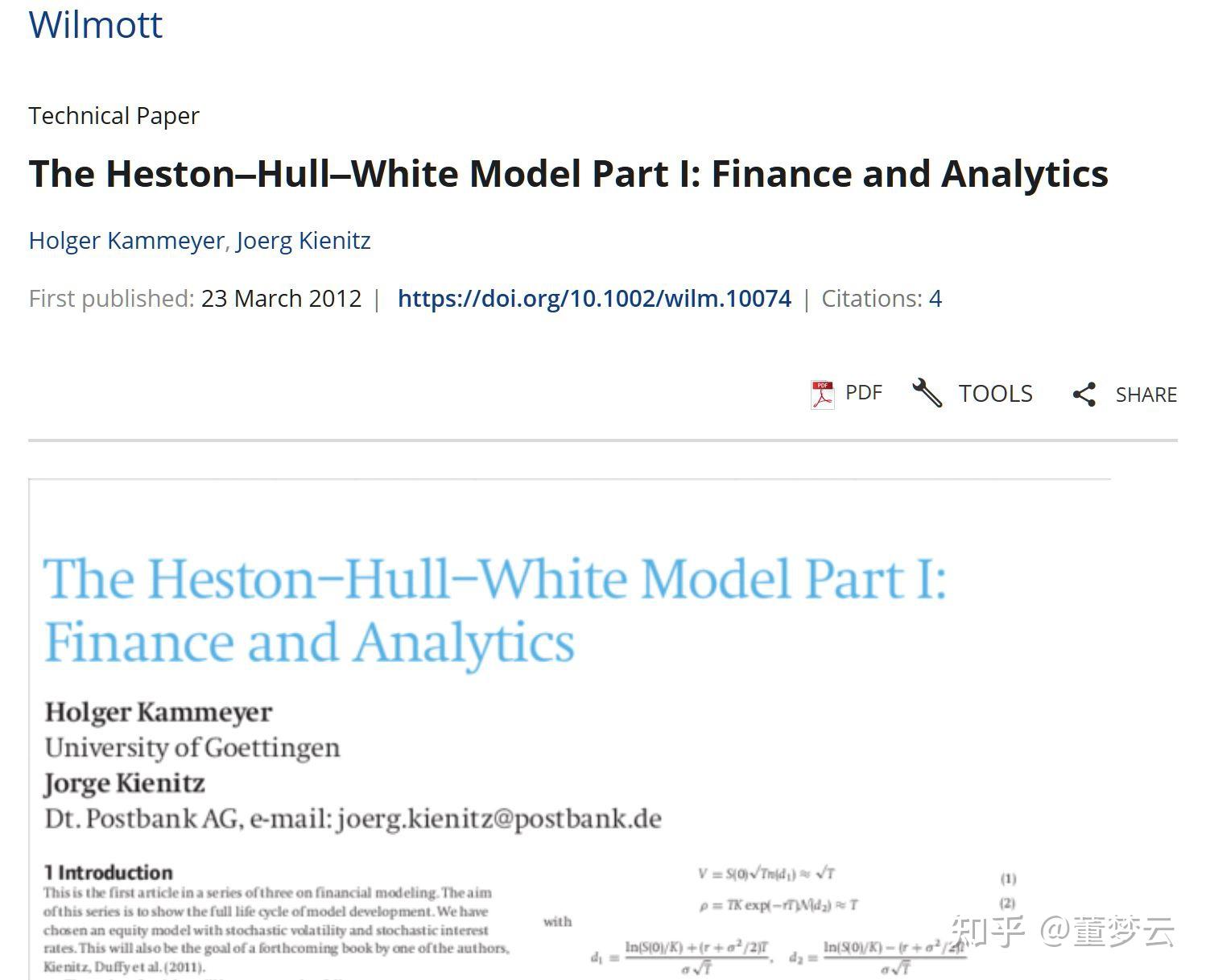六十八、QuantLib中Hybrid Model的使用(3)：HestonHullWhite模型介绍 知乎