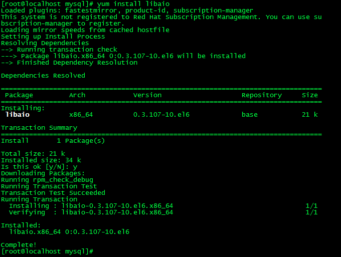 Linux mysql rpm 