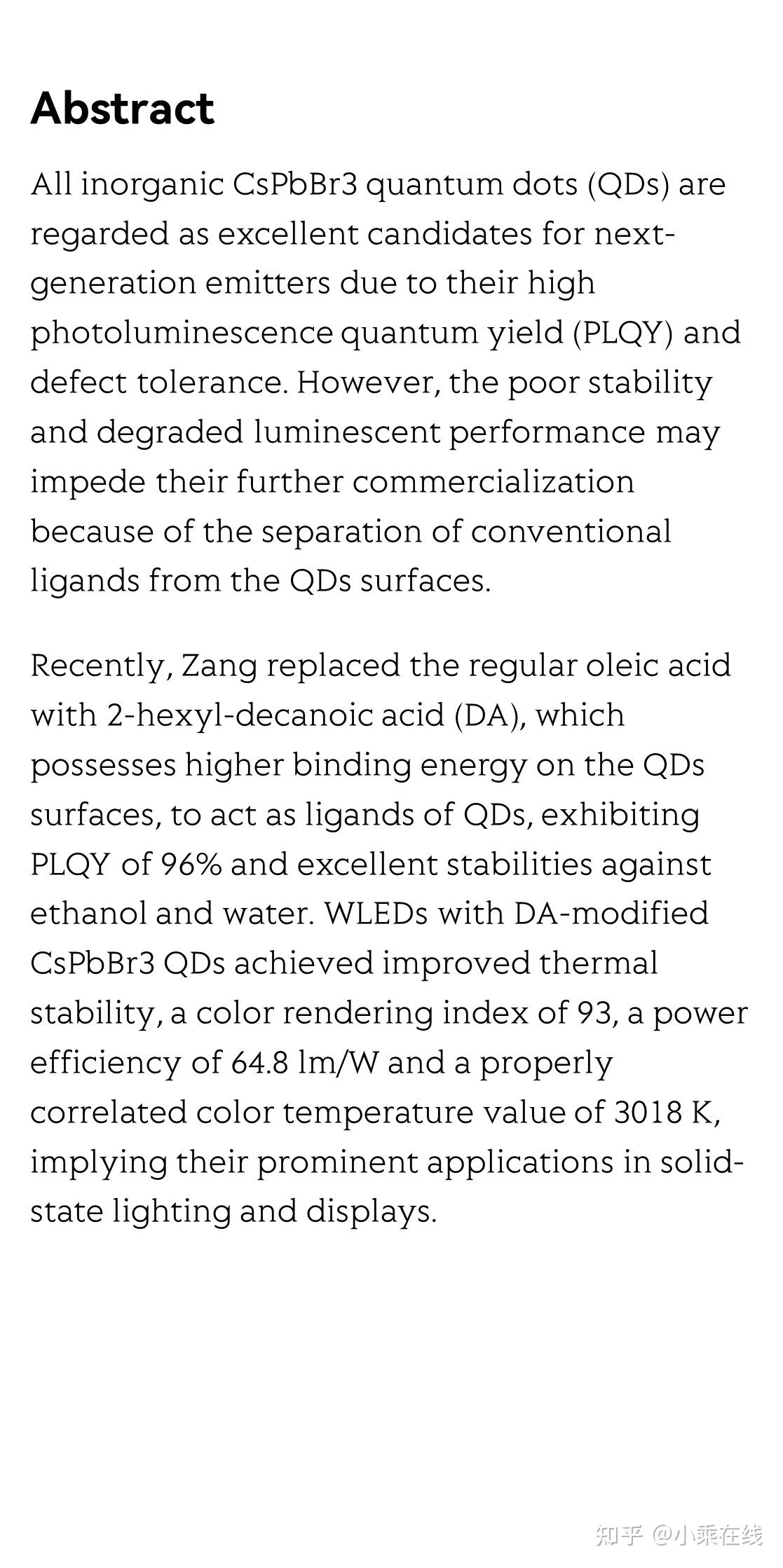 High Performance Warm White Led Based On Thermally Stable All Inorganic Perovskite Quantum Dots