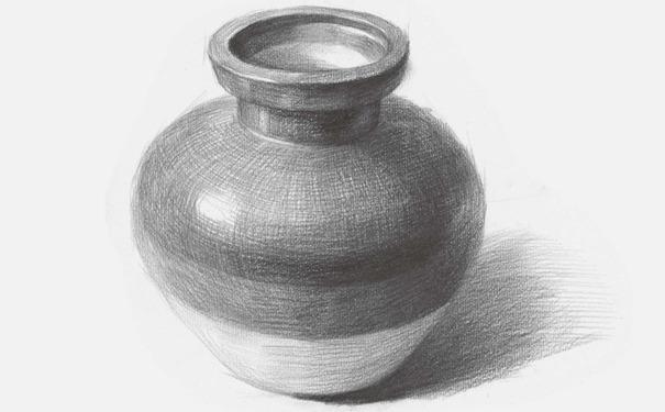 双体陶罐素描图片
