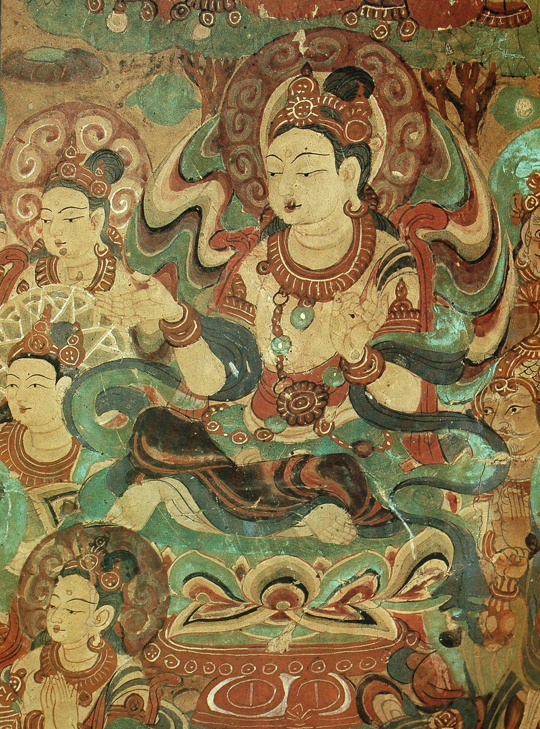 西夏菩萨像)【历史照片】《伯希和敦煌石窟图录》卷1图38【2234x3265