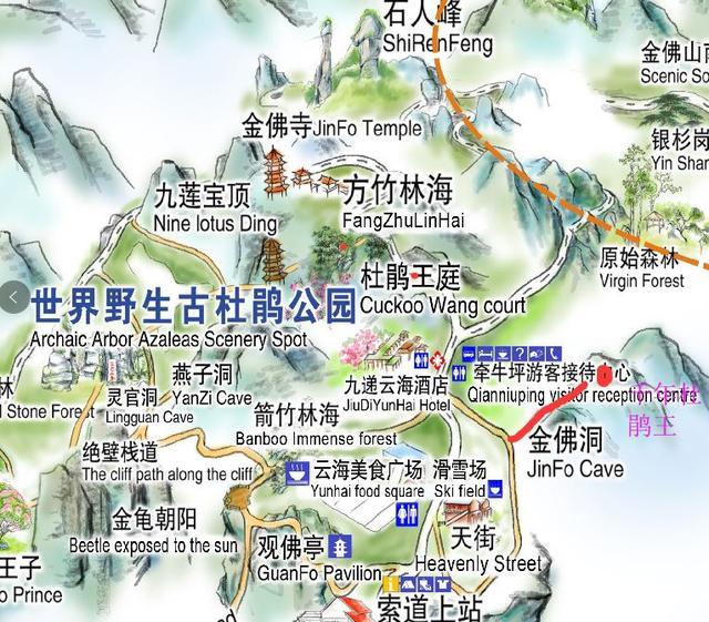 金佛山西坡游览路线图片