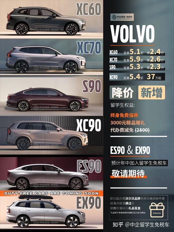 留学生免税车重大更新!至高降 2w+!XC90 只要 37W+