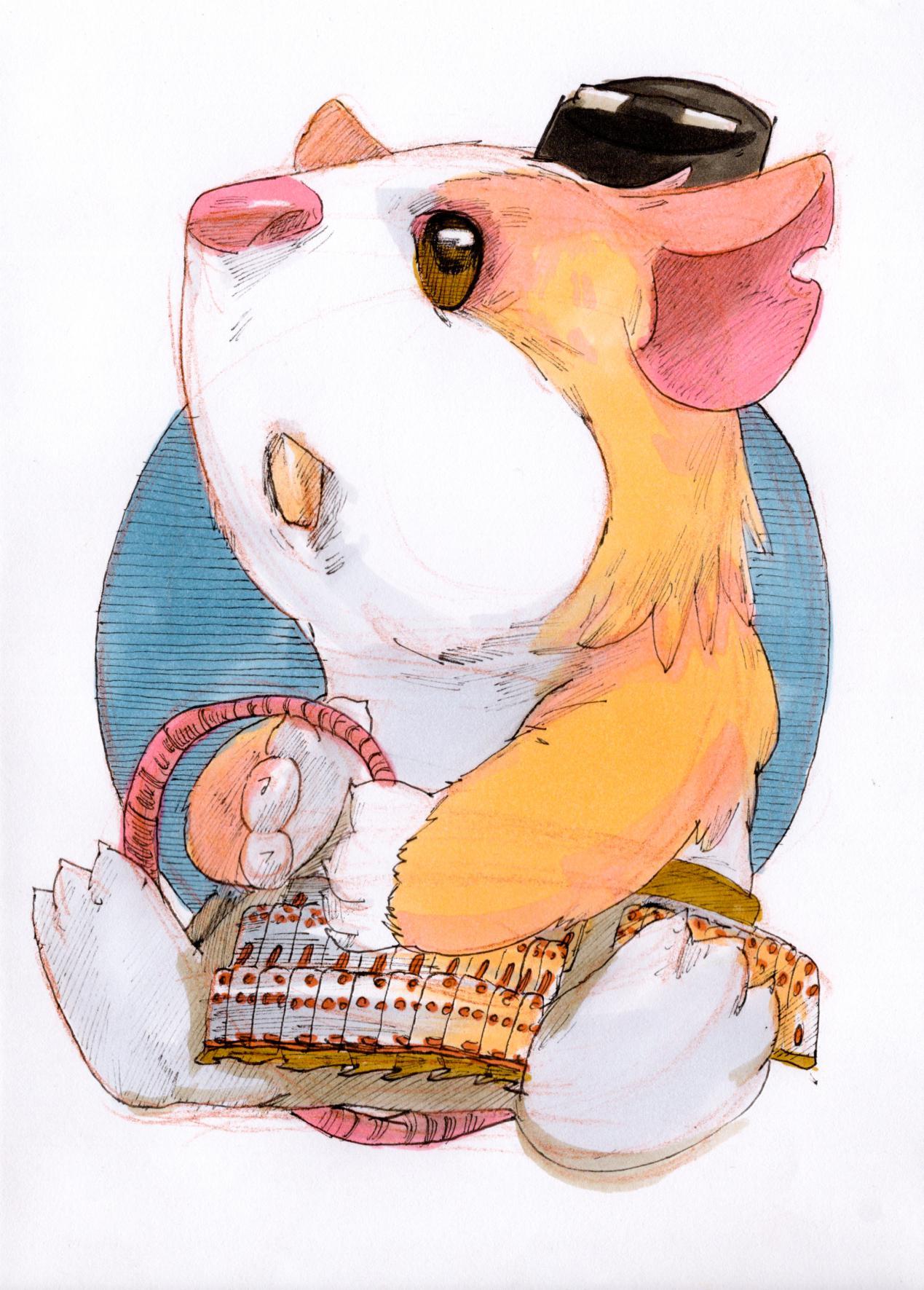 速写教程丨手绘插画鼠武士