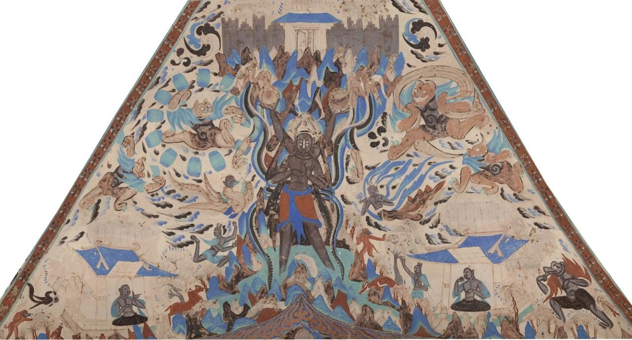 敦煌249窟西魏壁画阿修罗王图