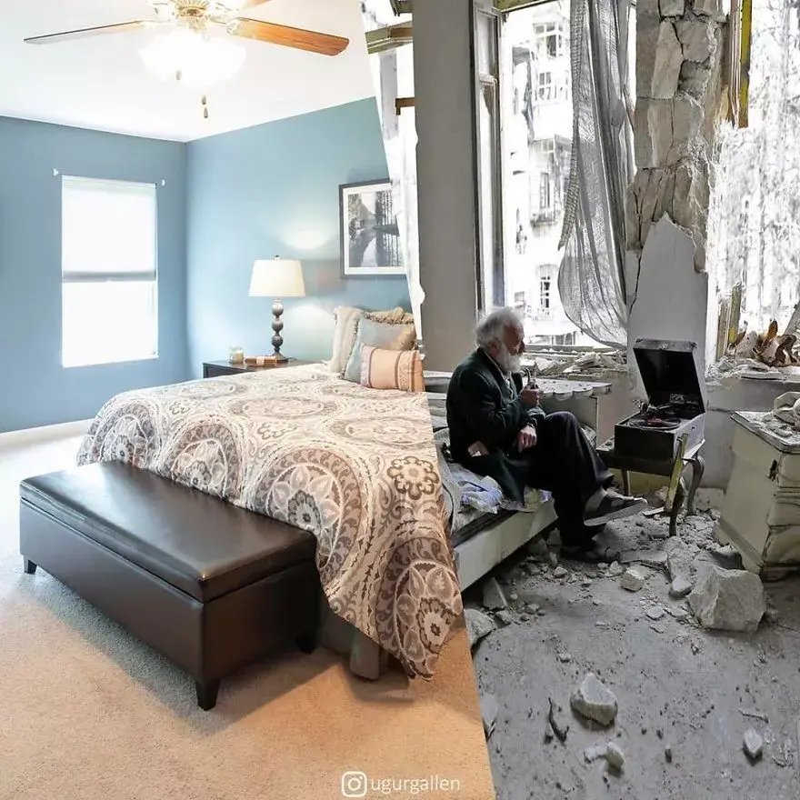 他关注的主题:战争,难民,贫穷,环境,人性.