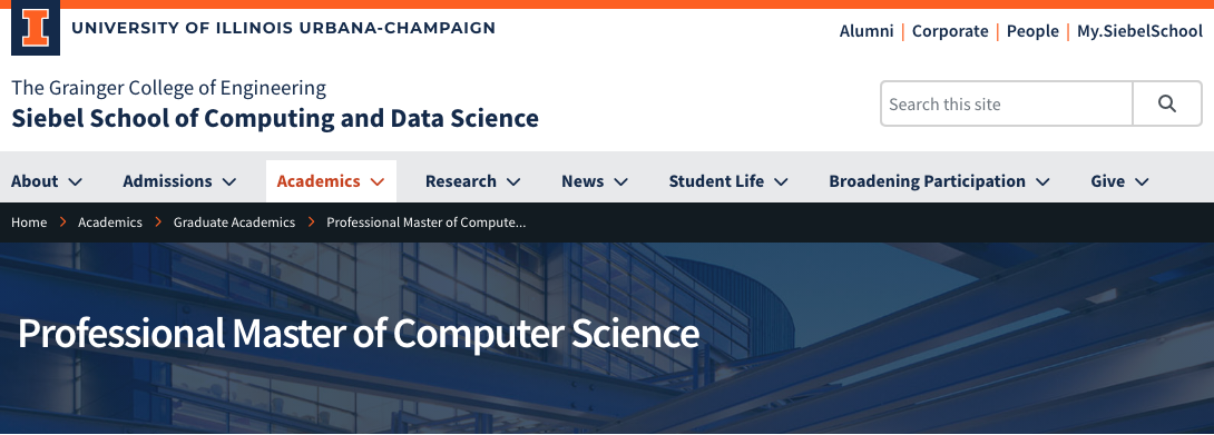 Uiuc Master Of Computer Science Online 美国研究生项目|伊利诺伊大学厄巴纳-香槟分校 - 计算机科学硕士 - UIUC - Professional Master of