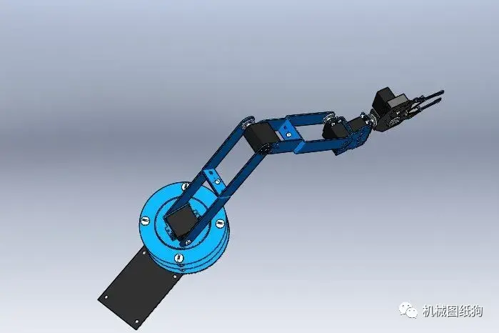 机器人armrobot简易四轴机械手3d图纸solidworks2019设计附xt