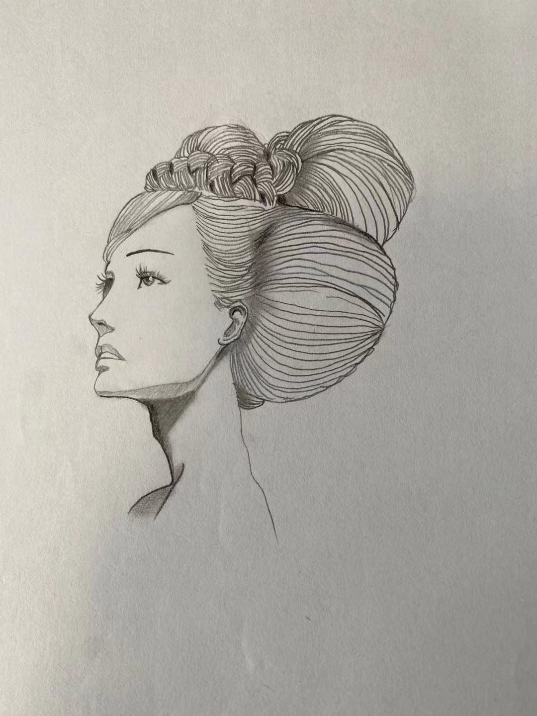 手绘头部线稿 - 知乎