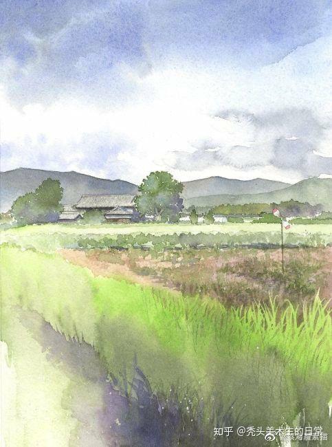 清新奖励的日系风景水彩画分享