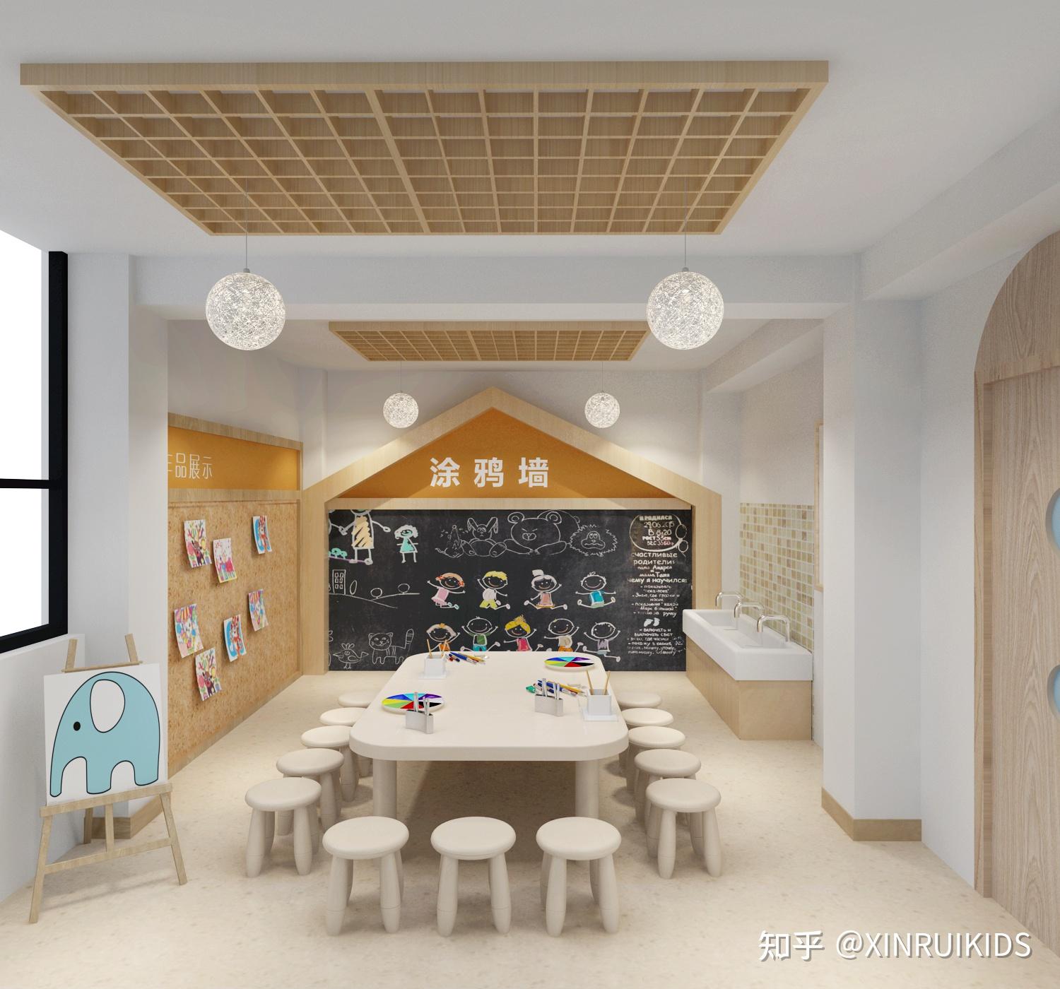 与功能区域相结合进行吊顶设计,在吊顶设计时不仅考虑到美观,而且设计