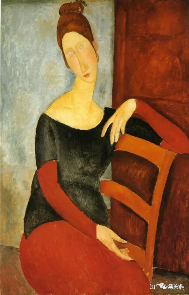 莫迪里阿尼画作.莫因病去世,怀着第二个孩子的珍妮也殉情而死.