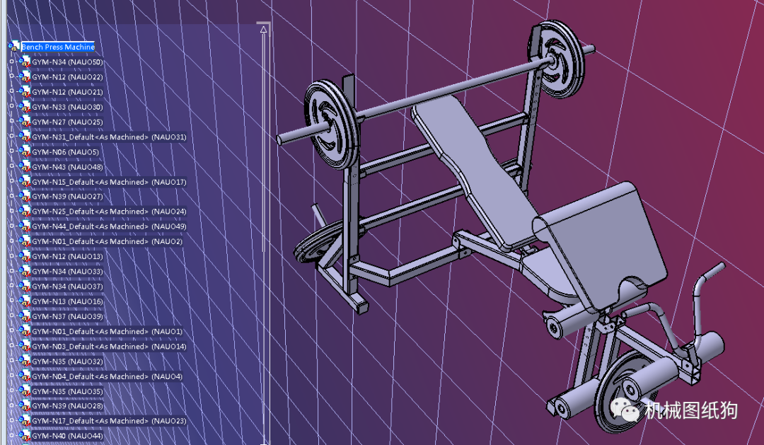 【生活艺术】健身平板卧推架3d数模图纸 step格式