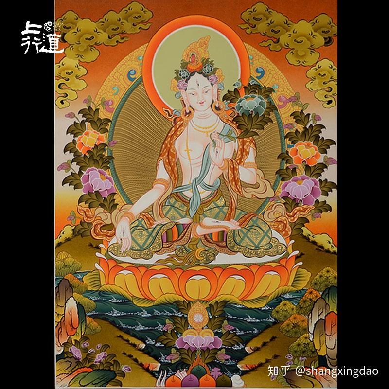 手绘唐卡 白度母与绿度母的区别 - 知乎