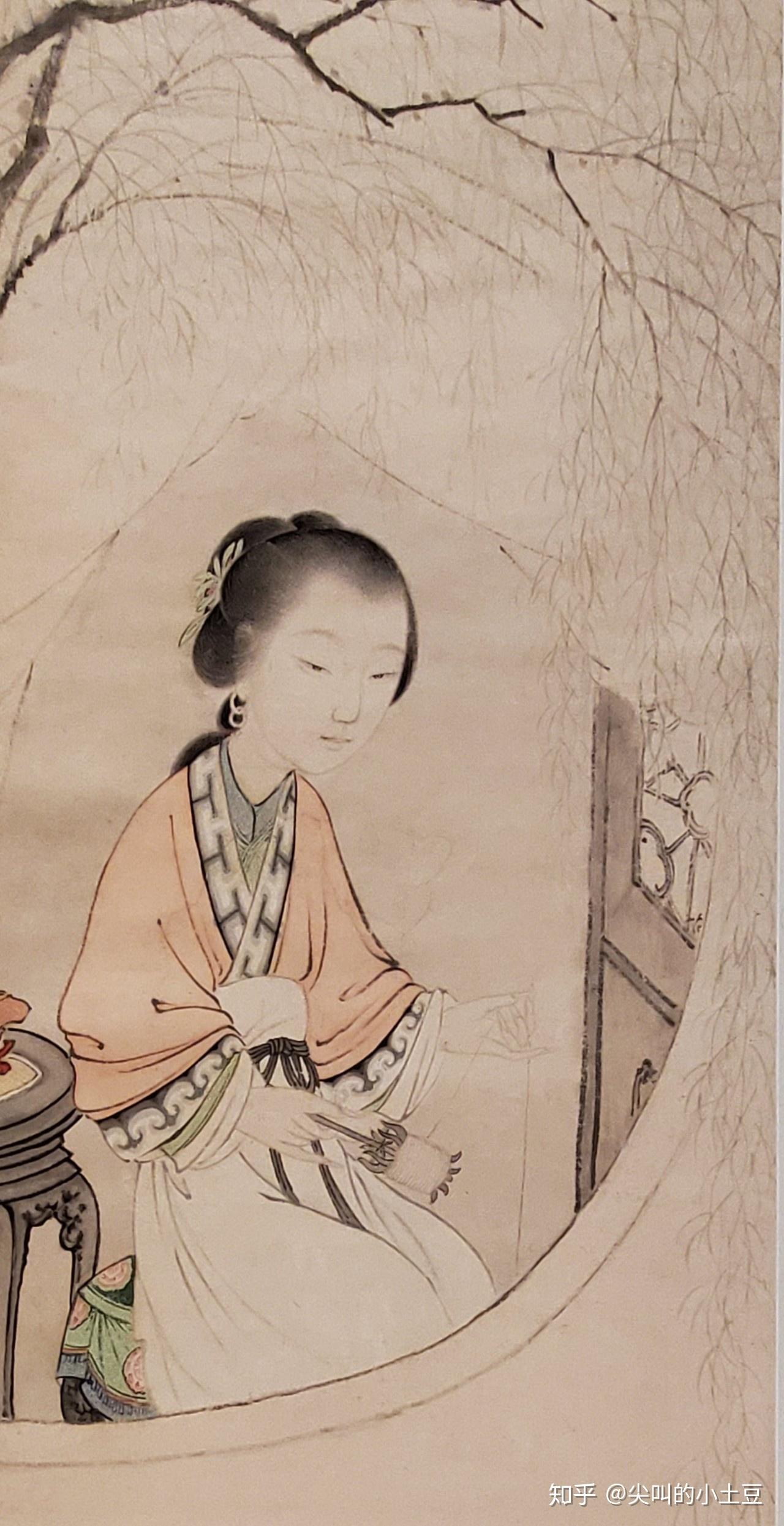 《浣纱图》清 释真然与他走过的那条小径也已青苔横生《侍女》册 清