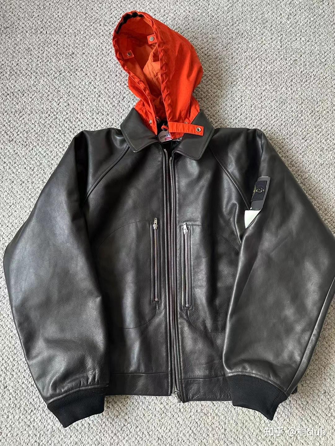 年度超重磅联名石头岛supreme小牛皮皮衣非常top的一件皮衣很有质感