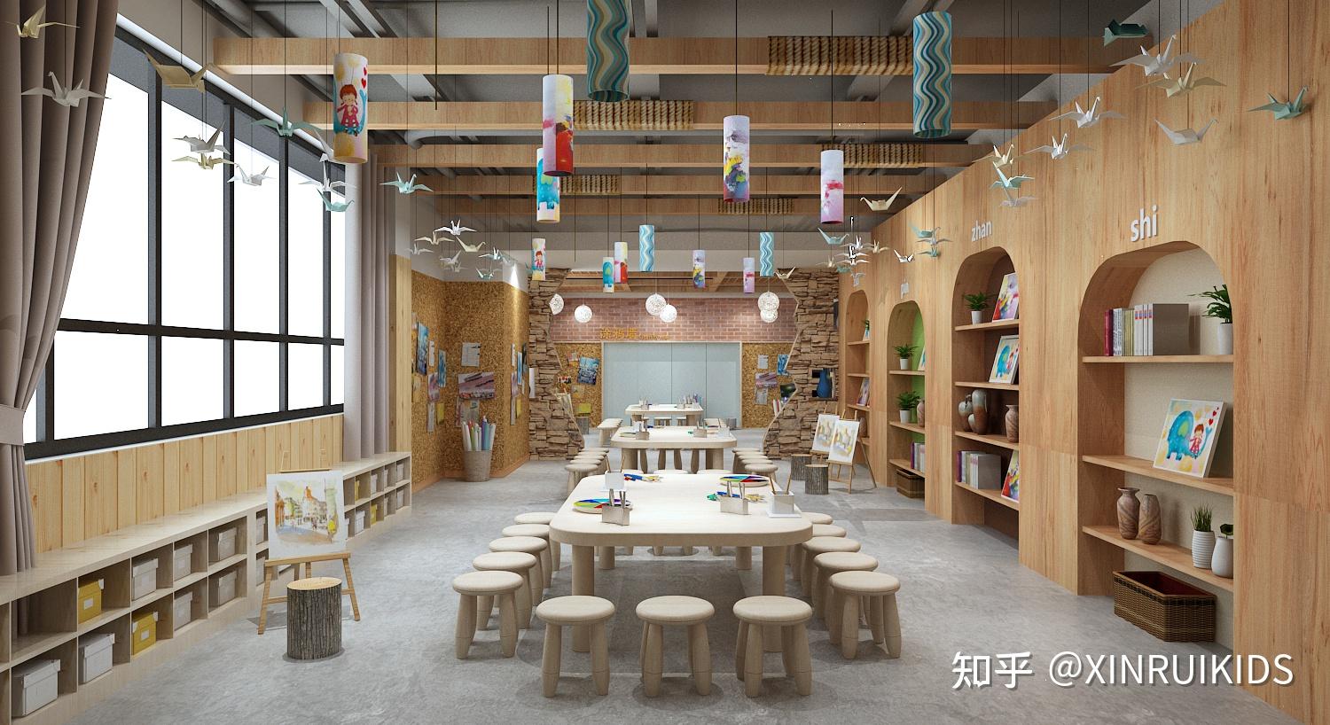 幼儿园美术室为孩子艺术感的培养提供了良好的环境,激发幼儿的兴趣,使