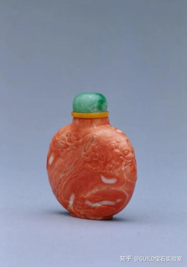 インテリア小物鼻煙壷 瑪瑙 珊瑚 中国美術 清時代 - 小物入れ