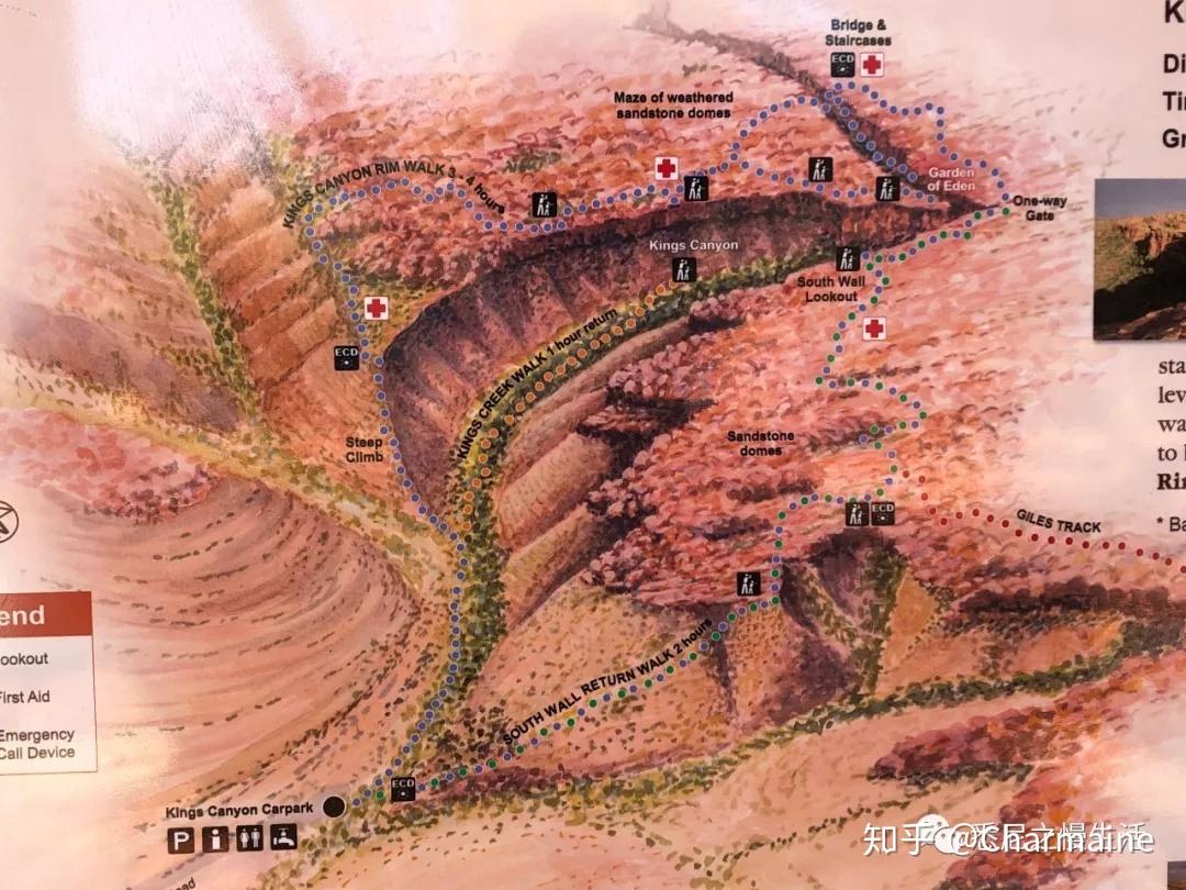 如上面的地图所示,我们走的是帝王谷 rim walk, 路线像一个倒着的 u