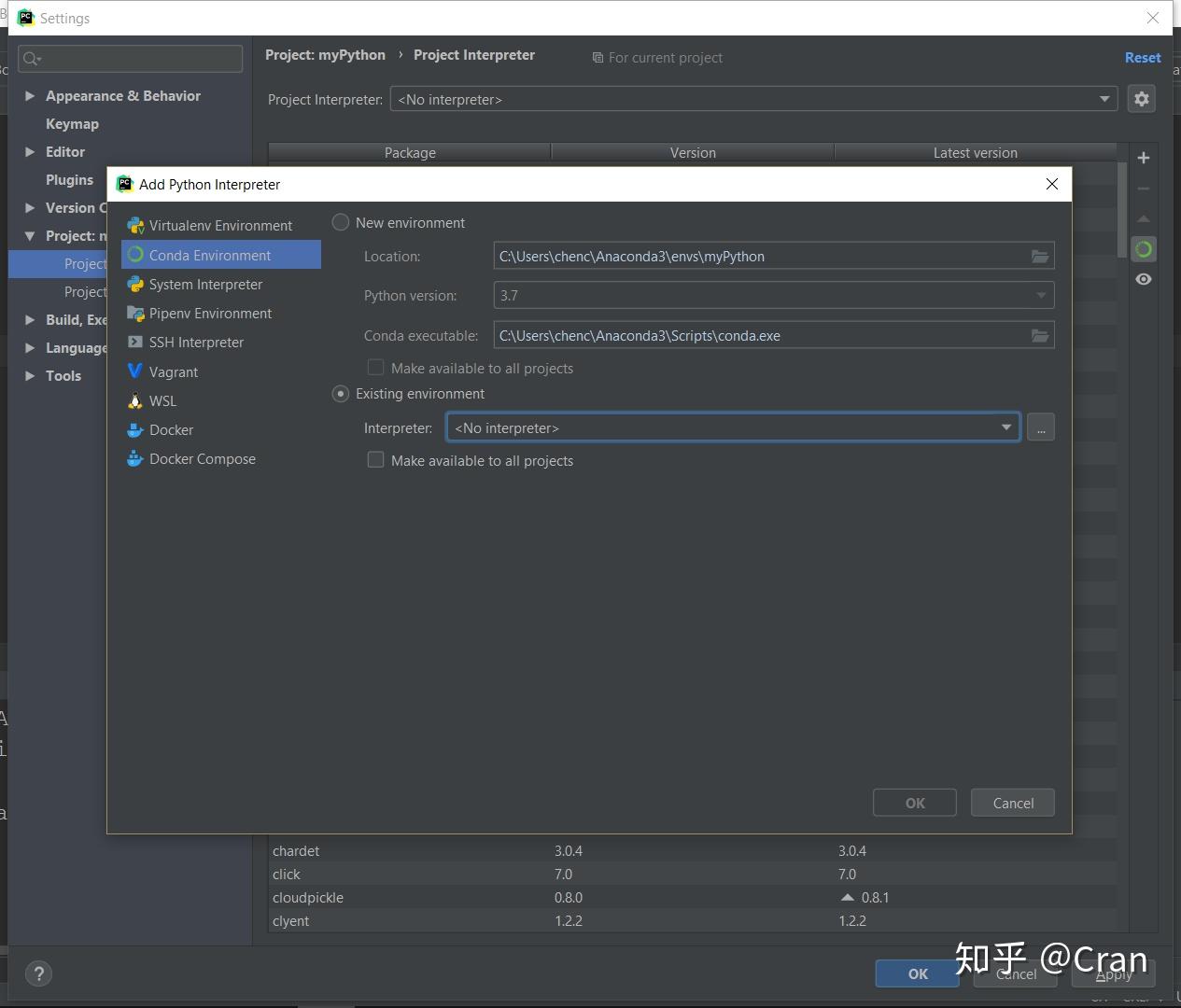 Pycharm Add Conda Environment