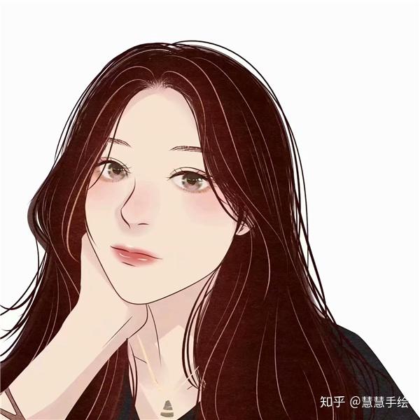 手繪頭像女可愛短髮 側面手繪頭像女生唯美簡約 手繪頭像女