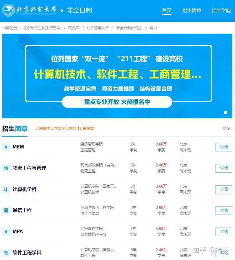 2025北京邮电大学非全日制研究生热招专业及招生简章 - 知乎