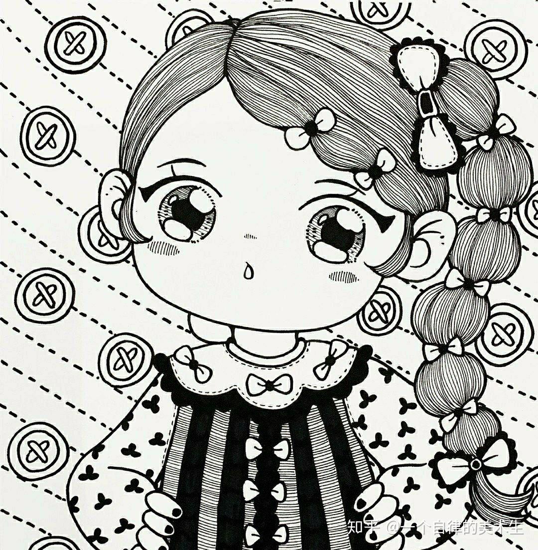 卡通线描临摹画 - 知乎