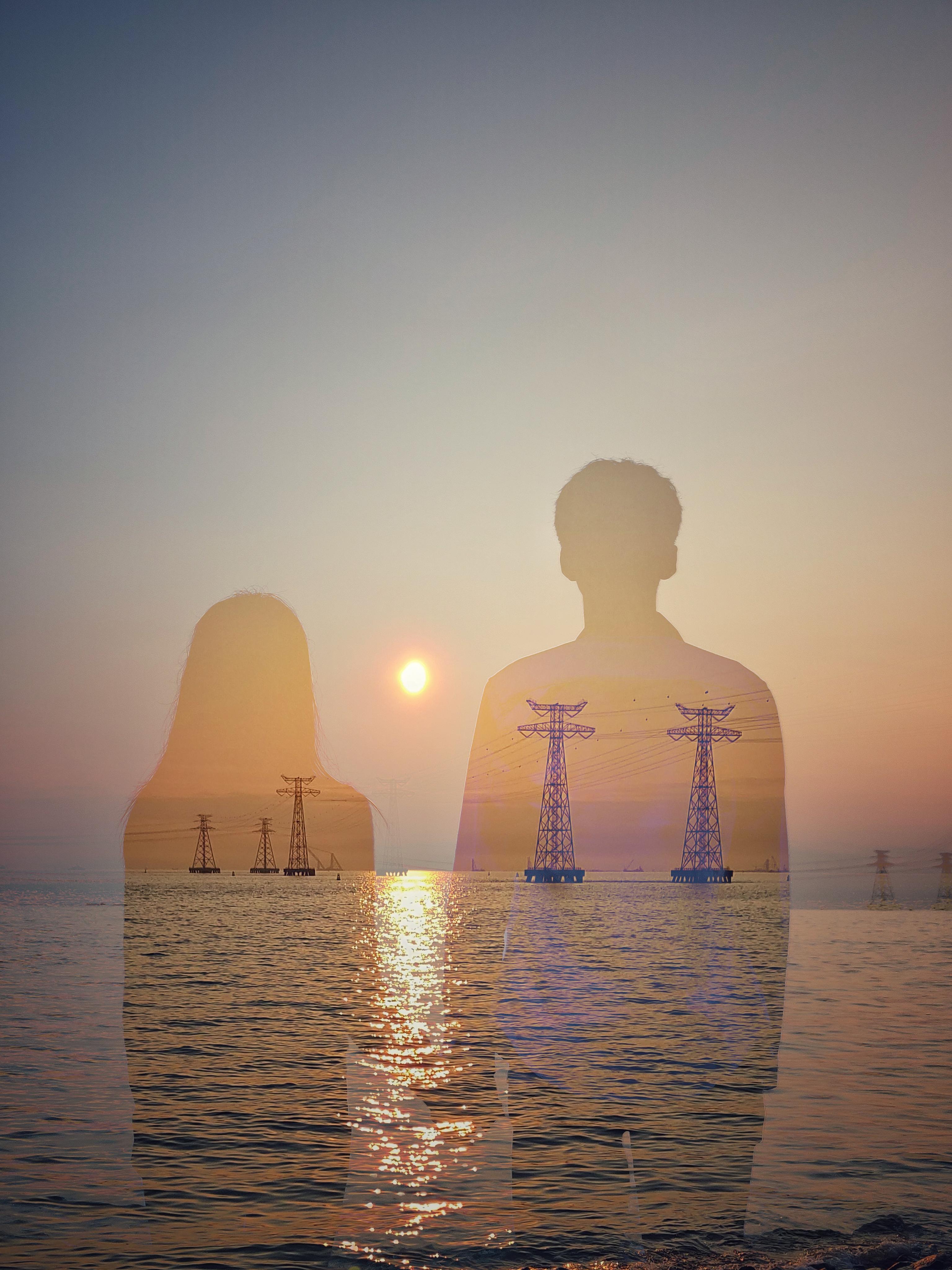 浪漫情人节双重曝光人像摄影