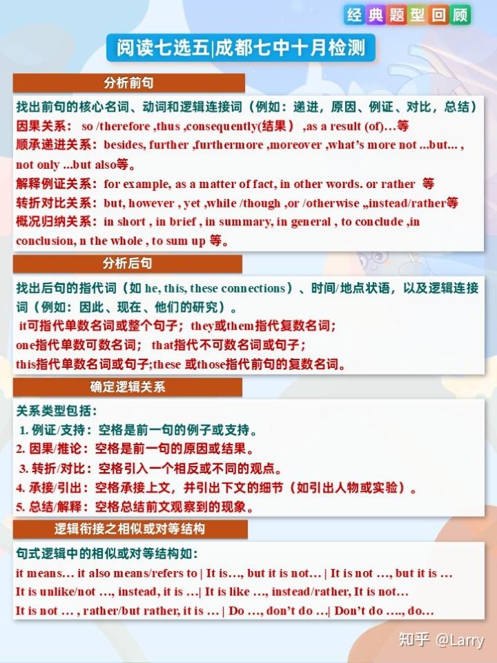 💯七选五“烧脑”逻辑拆解,冲刺140+,就靠它! - 知乎