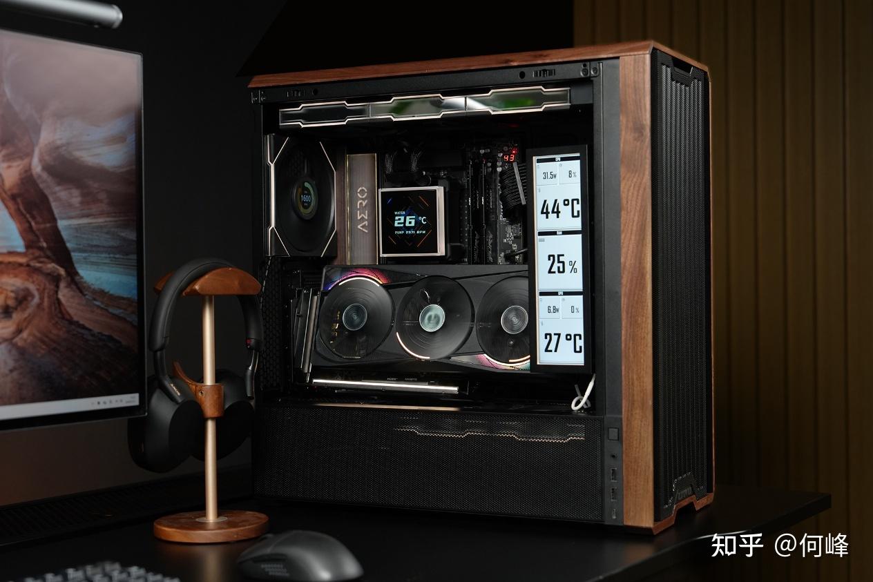 技嘉X870E AERO X3D DARK WOOD×联力LANCOOL 217:当旗舰性能遇上木纹美学