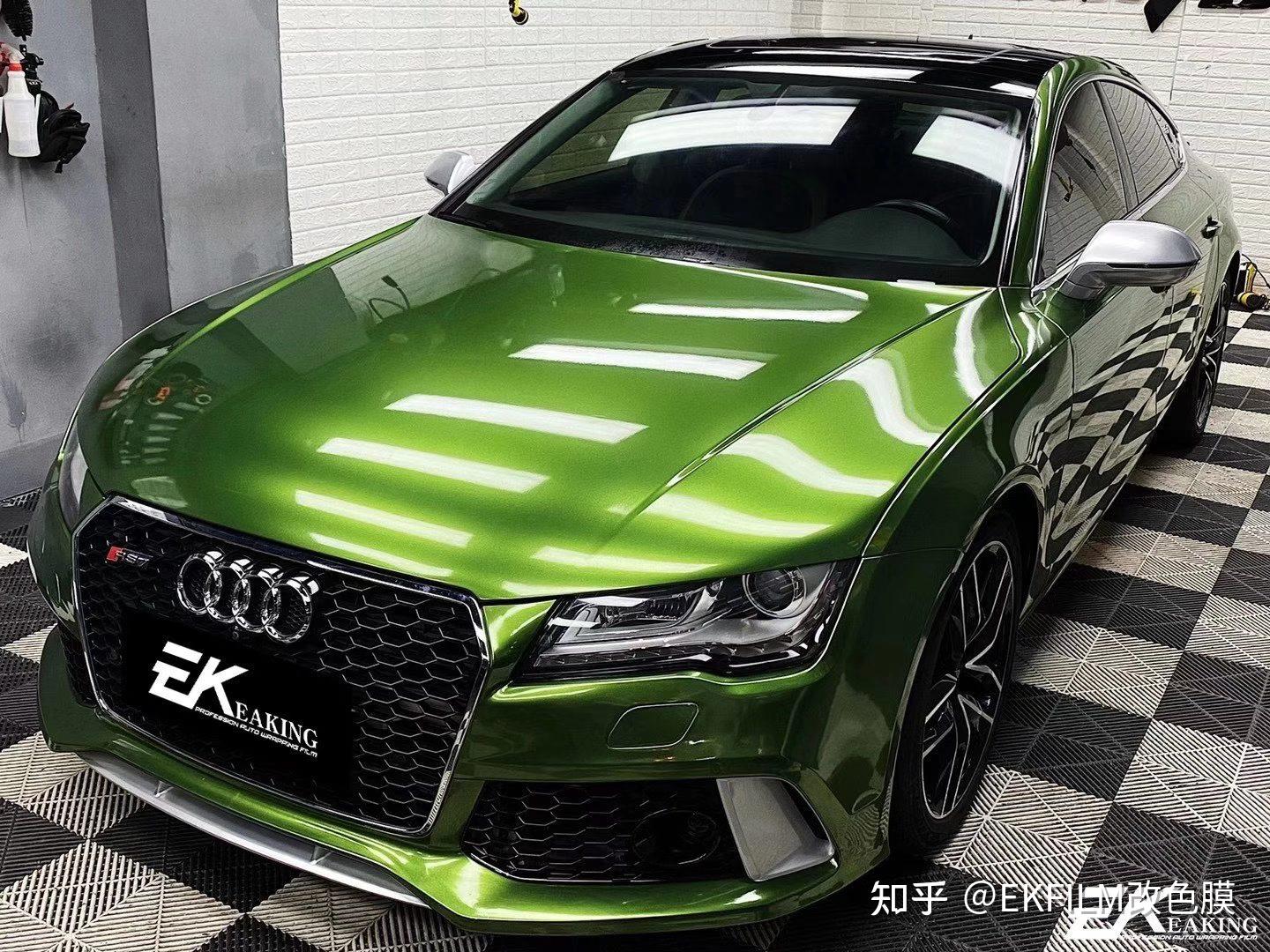67ek改色膜奥迪a7改色曼巴绿