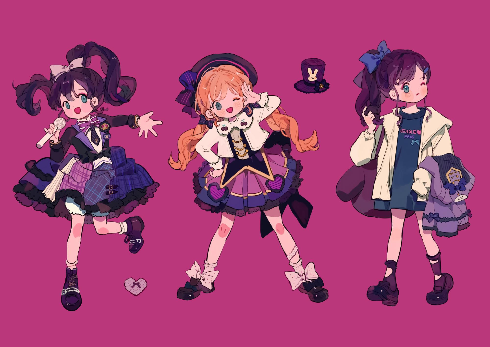 「漫画式机灵古怪的qq秀穿搭插画」可爱甜美且精致